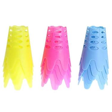 Imagem de YTgilo 15 peças de suporte de bola de golfe de plástico azul vermelho amarelo 5 peças cada garra de camiseta interna 18 x 45 mm/0,7 x 1,77 polegadas adequado para campo de golfe de inverno