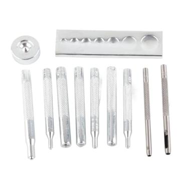 Imagem de Kit de Ferramentas de Perfuração Artesanal de Couro de 11 Unidades Com 831/655/633/201 para Configuração de Fixadores de Pressão, Furadores de 2,5 Mm + 3 Mm, para Projetos
