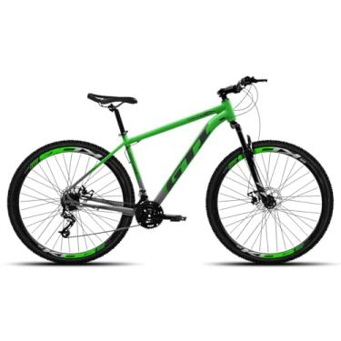 Imagem de Bicicleta Aro 29 GTI ROMA em Aluminio 24 Velocidades Freios Hidráulicos Garfo de Suspensão,15,Preto Degradê Verde