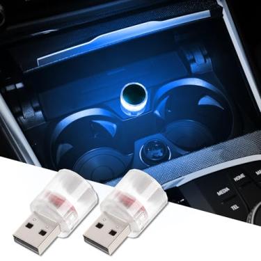 Imagem de Lâmpada de LED USB para ambiente interior de carro, luz noturna mini luz de decoração LED, mini luzes USB universais para decoração de carro, mini luz LED USB adequada para carros, quartos (azul gelo,