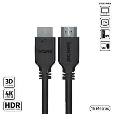 Imagem de Cabo HDMI 2.0 4K 30AWG Puro Cobre 15 Metros - PHM20-15 - PCYES
