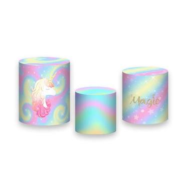 Imagem de Trio De Capa Cilindro - Unicórnio Rosa Magico 008 - Via Cores