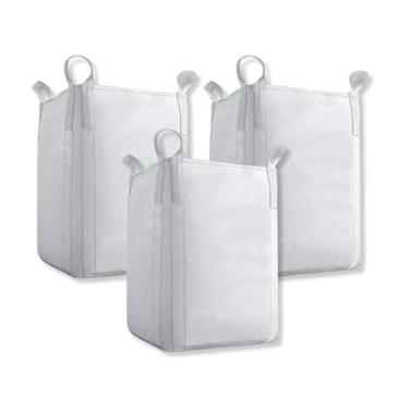 Imagem de Kit 3 Big Bag Saco Rafia Para Ensacar Reciclagem - Entulho - Poda Jardinagem e Construção 1000kg 1m³