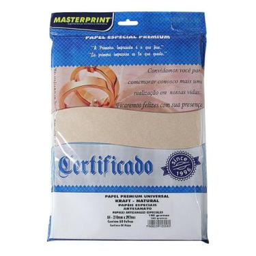 Imagem de Papel Pardo A4 Kraft Natural 180g 50 Folhas Masterprint