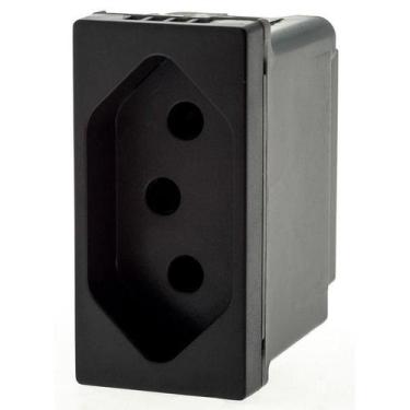 Imagem de Modulo Tomada 10A 2P+T Preto Pial Plus + - Legrand