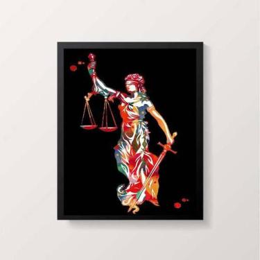 Imagem de Quadro Deusa da Justiça 33x24cm - com vidro - Quadros On-line, Madeira