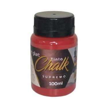 Imagem de Tinta Chalk Gliart 100ml Super Cobertura Para Artesanato, Vermelho Dar