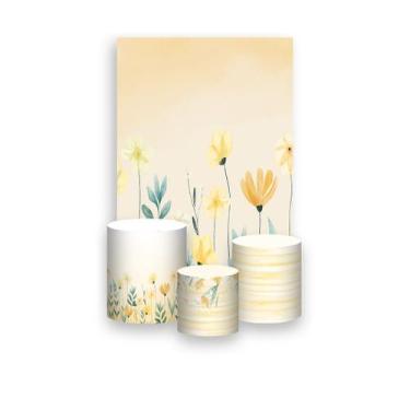 Imagem de Painel De Festa Vertical 1,50 x 2,20 + Trio De Capas Cilindro - Flores