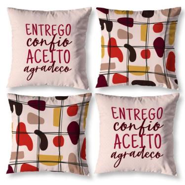 Imagem de Kit 4 Capas de Almofada ENTREGO 40cm X 40cm Estampada Digital - Mercad