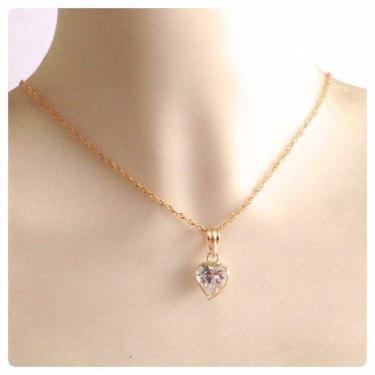 Imagem de Corrente E Pingente Ponto De Luz Coração De Ouro 18k Maciço - DR Joias