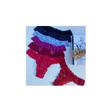 Imagem de Kit 3 calcinhas de renda, fio duplo com forro 100% algodão. - DELLANDR