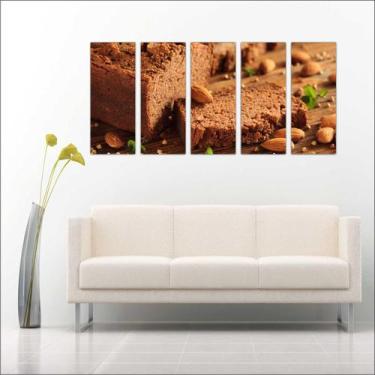 Imagem de Quadro Decorativo Padarias Cafeterias Pães Café Bolos Tortas 5 Peças G