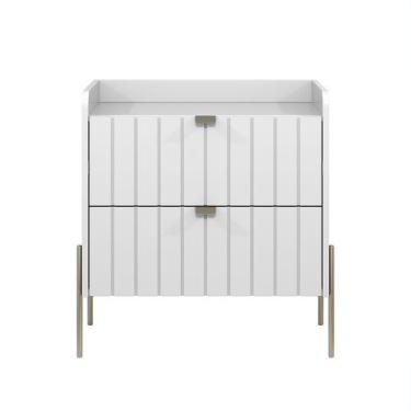 Imagem de mesa de cabeceira com gaveta branca para quarto moriah 60cm - Aprire M