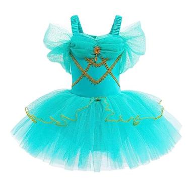 Imagem de Dressy Daisy Collant de balé vestido tutu para meninas pequenas, roupas de bailarina, fantasia de dança com saia de tule, Estilo M, 7-8