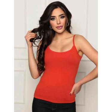 Imagem de regata feminina básica algodão alça fina regatinha moda tendencia - M&