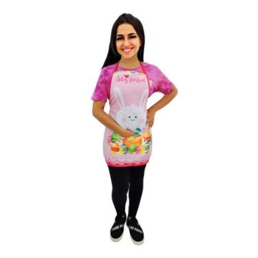 Imagem de Avental Coelho Da Pascoa Estampa Digital Coelhinho Rosa - Fantasia Bra