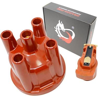 Imagem de Conjunto de tampa e rotor de distribuição resistente Dragon Fire Performance para 69-91 VW Saab Volvo 1.1L 1.5L 1.6L 1.8L 1.9L 2.0L 2.1L 2.2L 2.3L 009 034 Tipo 1 I4 OEM Fit CAP1050