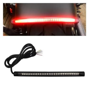 Imagem de smilfuy Barra de fita de luz LED flexível universal de 20 cm com luzes de seta de freio traseiro, barra de luz traseira de placa de licença de LED à prova d'água para motocicleta, scooter,