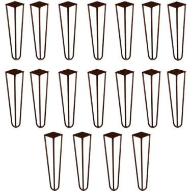 Imagem de Kit 18 Pés de Metal 30 CM Hairpin Legs Mesa de Canto Rack e Puffs Bronze G41