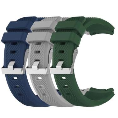 Imagem de Kit 3 Pulseiras 22mm para GTR4 A2166 - Estilo no Pulso, Azul marinho, 