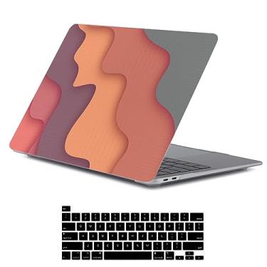 Imagem de LanBaiLan Compatível com MacBook Pro 13 polegadas com Touch Bar 2022 2020 2019 2018 2017 2016 versão M1 M2 Chip A2338 A2289 A2251 A2159 A1989 A1706 A1708, Laptop Capa e capa de teclado, Ondulado