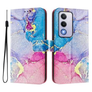 Imagem de Capa carteira para Oppo A3 Pro 5G, 3 compartimentos para cartão, 1 compartimento para dinheiro, capa flip de couro PU com padrão fofo, capa com fivela magnética à prova de choque, compatível com sem
