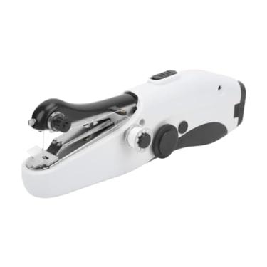 Imagem de kowaku Máquina de costura elétrica portátil, máquina de conserto para iniciantes, mini máquina de costura prática para artesanato DIY, tecidos, Preto