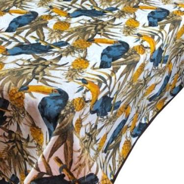 Imagem de Toalha De Mesa 6 Lugares Tecido Jacquard Estampada Com Viés - Angel Di