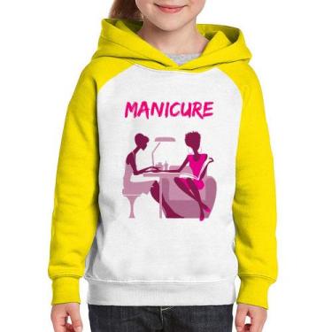 Imagem de Moletom Infantil Manicure - Foca na Moda, Branco, Amarelo, 2