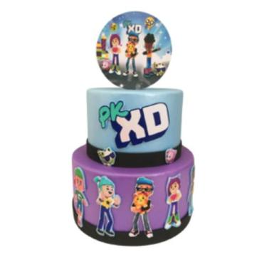 Imagem de Bolo Fake PK XD Lilás - Catavento Festa dos Sonhos