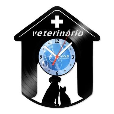 Imagem de Relógio De Parede Disco Vinil Profissões - Veterinário - VPR-008 - Mod