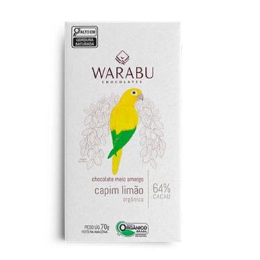 Imagem de Chocolate Organico 64% Capim limão Warabu 70g