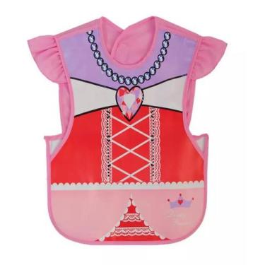 Imagem de Babador e Avental Infantil Impermeável Disney Papilloo, Rosa