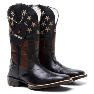 Imagem de Bota Texana Masculina Americana Em Couro Ref. Americana - John Country