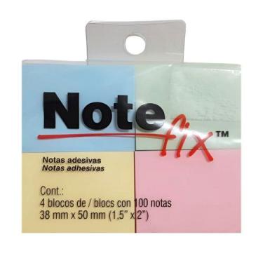 Imagem de Kit Com 4 Blocos Post-It Adesivos Cores Sortidos 38x50mm Notefix  
