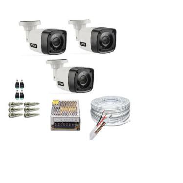 Imagem de Kit 3 Câmeras Bullet Hd 720p 1Mp Com Cabo e Conectores - Citrox