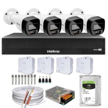 Imagem de Kit 04 Câmeras Intelbras VHD 1220B Full Color Dvr Intelbras 8 ch 1008-