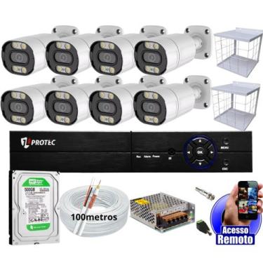 Imagem de kit 8 Câmeras De Segurança Colorida Dia Noite Full Color 1080p Dvr 8 C
