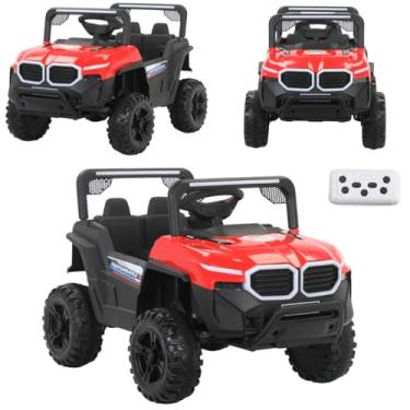 Imagem de Mini Carro Elétrico Infantil 12V Até 30Kg Baby Style Carrinho Veículo Baterial Recarregável com Controle Remoto MP3 Luz e Som LED Segurança e Diversão para Crianças de 3 Anos+ (Vermelho)