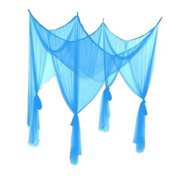 Imagem de ＫＬＫＣＭＳ 4 Canto Post Cama Canopy Net, Rede Elegante Cama Aconchegante Cortina Pendurada Cama Valance para Meninas Camping Adultos Quarto Infantil Interno