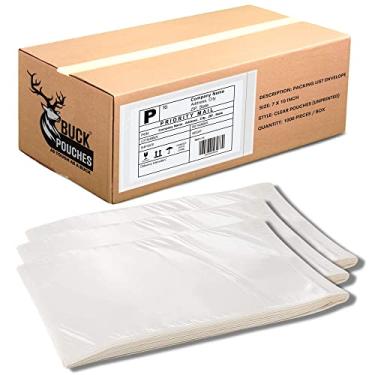 Imagem de Pacote com 500 capas de etiqueta de envio de 17,78 cm x 25,4 cm – Bolsas transparentes autoadesivas para remessa, envelopes de lista de embalagem à prova d'água – Ideal para documentos de envio