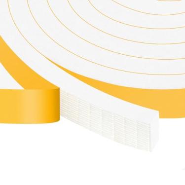 Imagem de Trisiki Fita Isolante de Espuma Branca, Vedação Adesiva Forte para Portas e Janelas, Porta Deslizante, Vedação de Espuma de Alta Densidade, À Prova de Som e Intempéries (3/4 Pol. X 3/8 Pol. X 13 Pés)