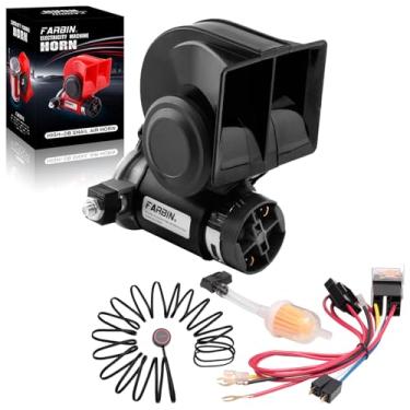 Imagem de Kit de buzina a ar FARBIN 12V e 150 dB, para carro/caminhão, com chicote elétrico e interruptor de pressão