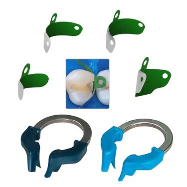 Imagem de Windplusya Conjunto De Sistema De Matriz Seccional Odontológico, Faixas De Matriz De Metal Com Revestimento Antiaderente De Ptfe Elástico, Kits De Reparo De Dentes De Anel De Grampo De Matrizes De M