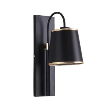 Imagem de Luminárias de parede japonesas retrô de tecido 14,9 pol. Simplicidade Personalidade Arandelas de parede Preto LED Estudo Quarto Calor Luz de parede para sala Cozinha Estudo Entrada Bar Hotel