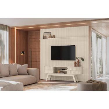 Imagem de Home Theater New Laguna com Painel Para TV até 75 Polegadas Calacata off White - Madetec