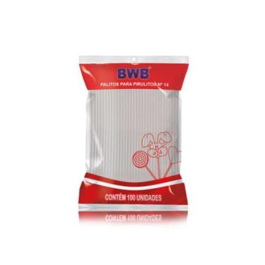 Imagem de Palito para pirulito médio cristal com 100 unidades bwb