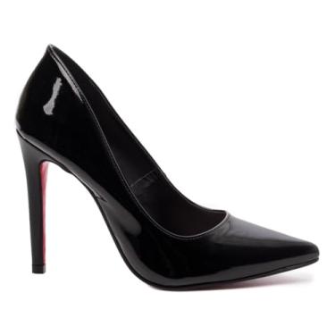 Imagem de Sapato Scarpin Feminino Bico Fino Preto, Salto Alto 12cm, Elegância e Requinte para Festas, Casamentos, Formaturas, Looks Sociais, Estilo e Conforto Premium, Ideal para Eventos Especiais