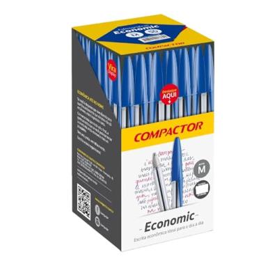 Imagem de Caneta Esferográfica Economic Azul Compactor - Escrita Macia 1.0mm - Caixa com 50 unidades