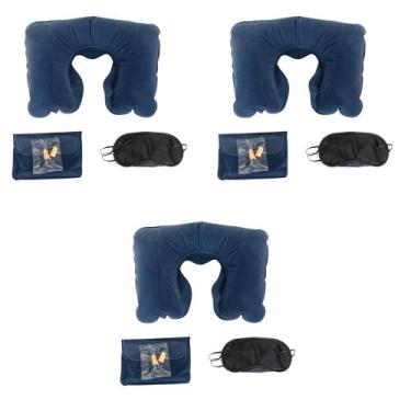 Imagem de 3 Kits de Viagem Com 3 Itens - Tapa Olho - Almofada - Protetor Auricul